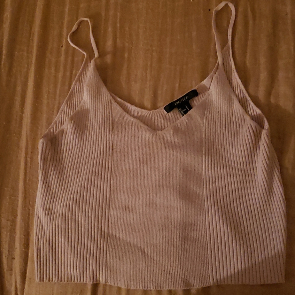 Crop tan tank top